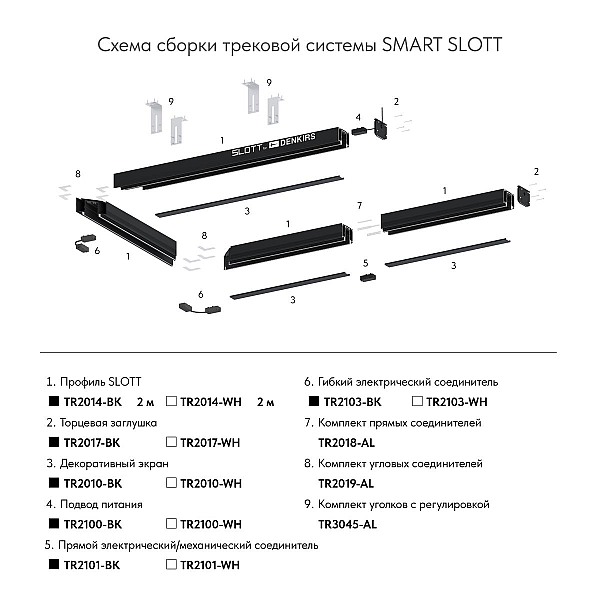 Экран для шинопровода Denkirs Smart TR2010-WH