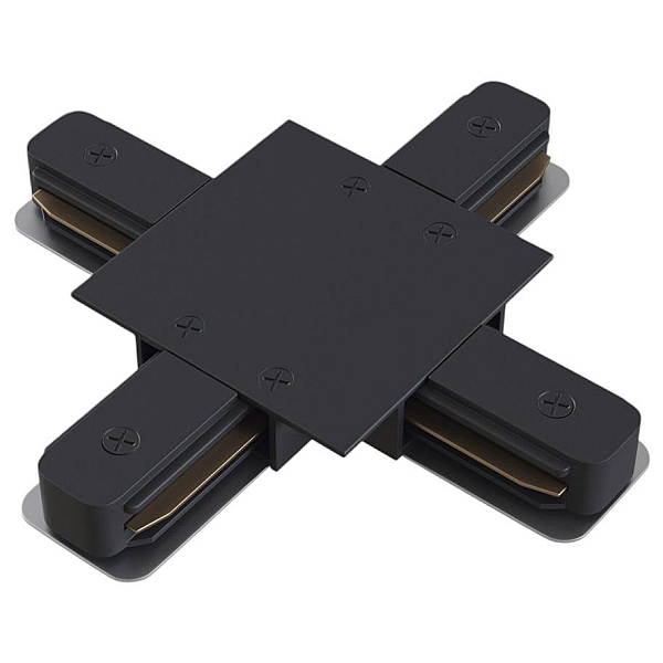 Коннектор X-образный Hesby Lighting Skylite для встраиваемого шинопровода 220В, чёрный HSBL_0017