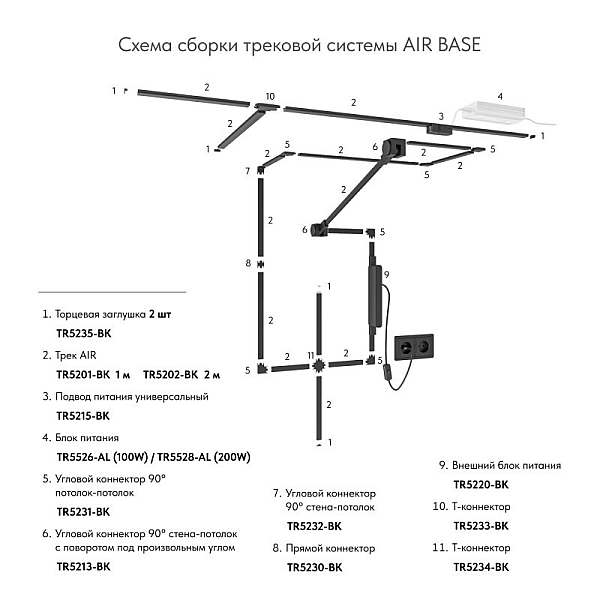 Соединитель DENKIRS AIR BASE TR5233-BK