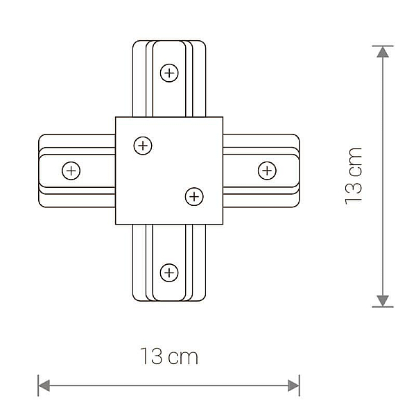 Konnektor x obraznyy nowodvorski profile recessed 8837