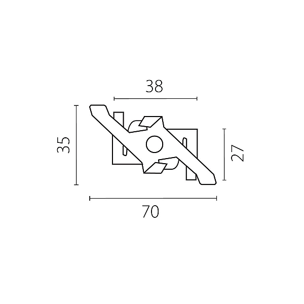 Фиксатор трека к потолку тип G к треку 5040xx-(F)/(R) Quattro Lightstar 504197-02