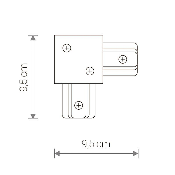 Konnektor l obraznyy nowodvorski profile recessed 8971