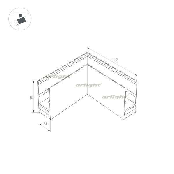 Коннектор L-образный для магнитного шинопровода Arlight Mag-Con-2538-L90 033247