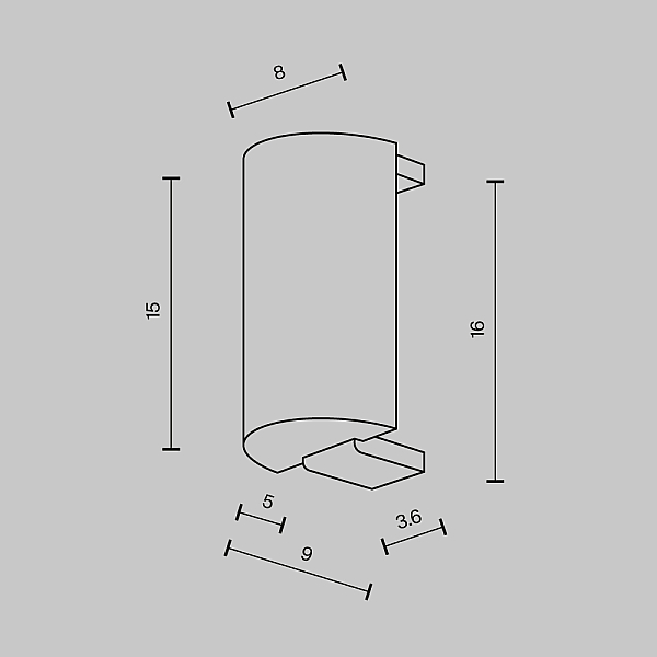 Заглушка торцевая для шинопровода Flarity,1 шт., латунь Maytoni Technical FLARITY Accessories for tracks Flarity TRA154EC-BS