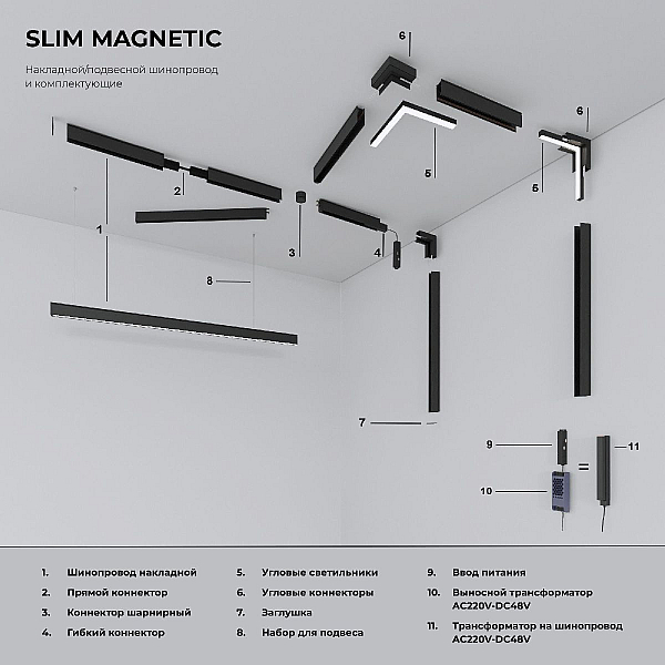 Коннектор круглый шарнирный для шинопровода Elektrostandard Slim Magnetic 4690389198694 a063966