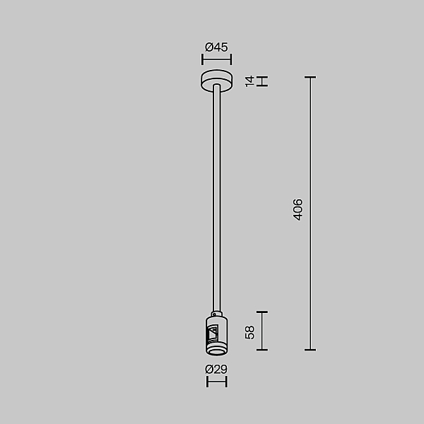 Крепление потолочное с вводом питания Maytoni Flarity TRA158C-BL1-BS