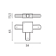 Соединитель трековый T-образный к 50202X-P, 50203X-P Barra Lightstar 502136-P