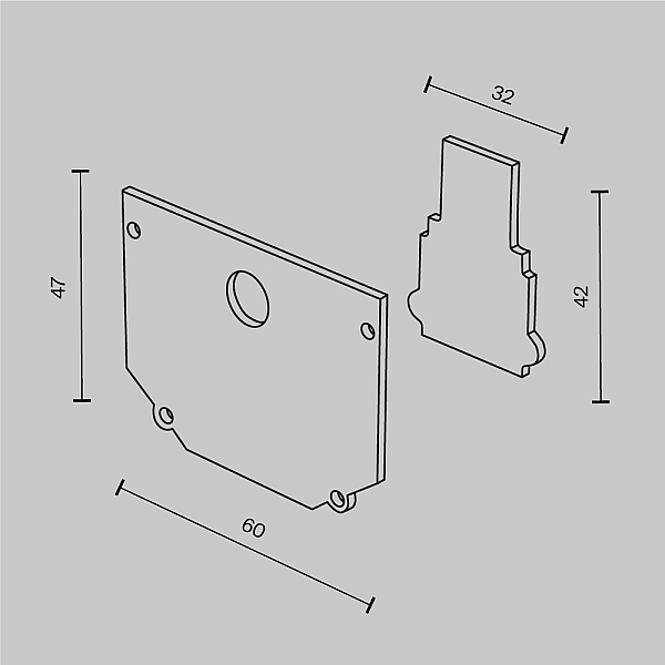 Заглушка Maytoni Technical Exility (2шт) TRA034EC-SCH-42B