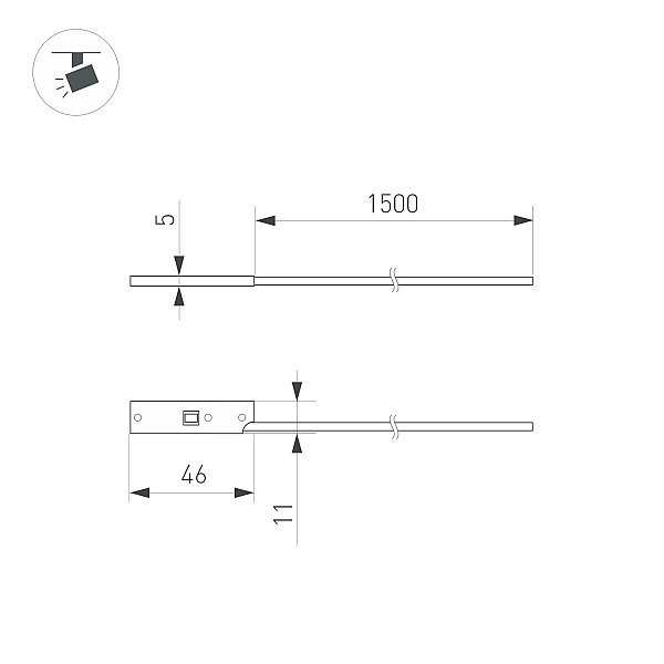 Коннектор питания для магнитного шинопровода Arlight MAG-MICROCOSM-CON-POWER-1500 (WH) (IP20 Пластик) 062992