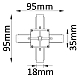 Соединитель X-образный однофазный Crystal Lux CLT 0.211 04 BL