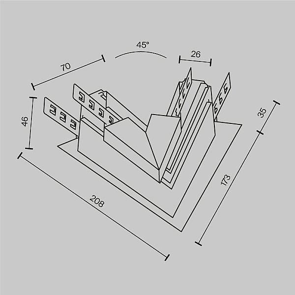 Коннектор L-образный Maytoni Technical Exility Busbur TRA034CLS-42.12B