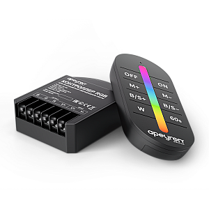 Контроллер RGB 12В/24В, 288вт/576Вт, 3 канала, 24А, IP20, ПДУ RF сенсорный (без батареек) Apeyron 04-103