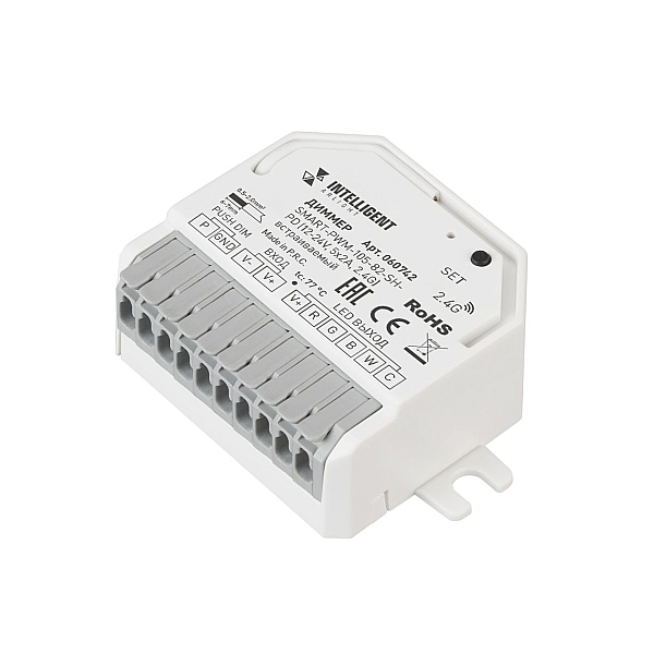 Диммер Arlight SMART-PWM-105-82-SH-PD (12-24V, 5x2A, 2.4G) встраиваемый (IARL, Контроллер) 060742