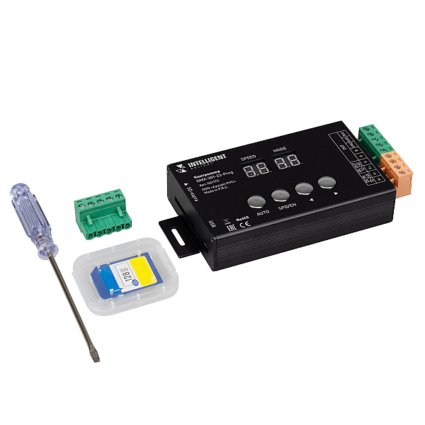 Контроллер Arlight DMX-301-23-Prog (5-24V, 10A, SPI 3072 кан., Накладной) (IARL, IP20 Металл, 2 года) 061175