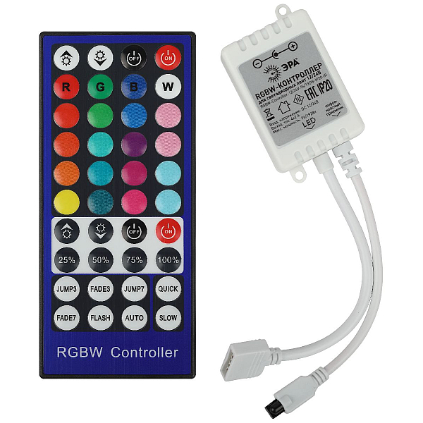 Контроллер с ИК пультом Эра RGBW-Controller-12/24V-96/192W-IP20-IR Б0061113
