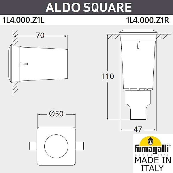 Грунтовый светильник Fumagalli Aldo 1L4.000.000.LXZ1L