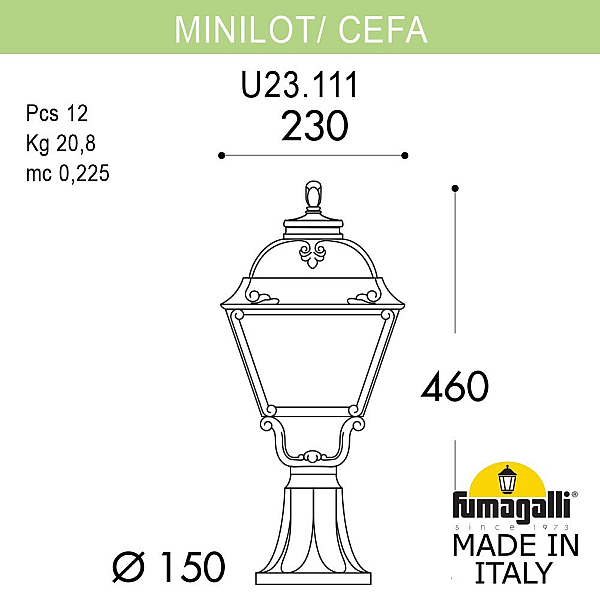 Ландшафтный светильник Fumagalli MINILOT/CEFA U23.111.000.VYE27