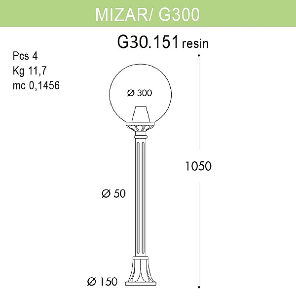 Уличный светильник Fumagalli Mizar.R/G300 G30.151.000.BYE27