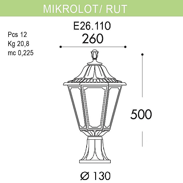 Уличный светильник Fumagalli Mikrolot/Rut E26.110.000.BYF1R