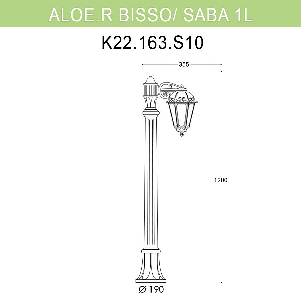 Уличный светильник Fumagalli Aloe Bisso/Saba 1L K22.163.S10.BYF1R