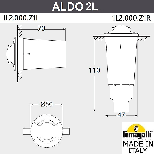 Грунтовый светильник Fumagalli Aldo 1L2.000.000.LXZ1L