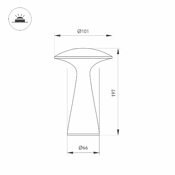 Уличная настольная лампа Arlight SP-COLLADA-TAB-1.5W Warm3000-MIX (WH, 123 deg) 044368