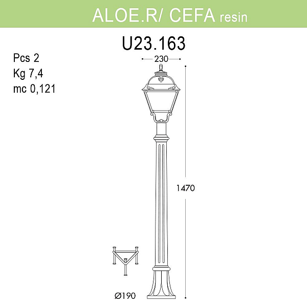 Уличный светильник Fumagalli Aloe.R/Cefa U23.163.000.BYF1R