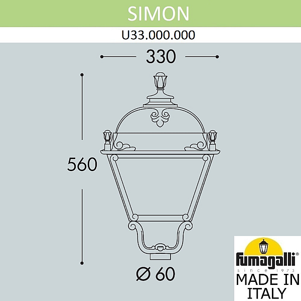 Уличный светильник Fumagalli Simon U33.000.000.AXH27