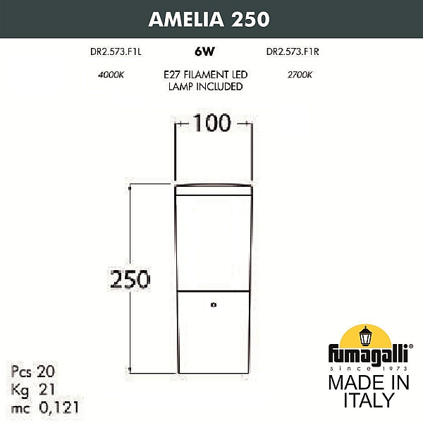 Ландшафтный светильник Fumagalli AMELIA 250 DR2.573.000.AYE27
