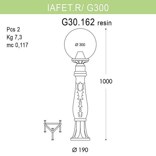 Уличный светильник Fumagalli Iafaetr/G300 G30.162.000.AYE27