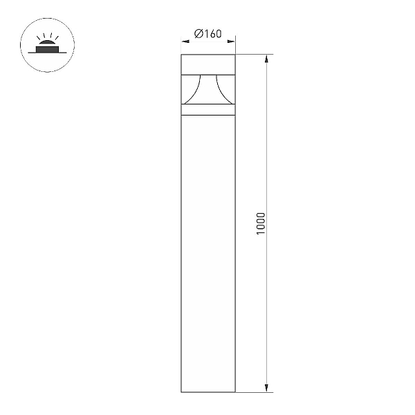Ландшафтный светильник Arlight LGD-LANDMARK-BOLL-H1000-20W Warm3500-MIX 047691