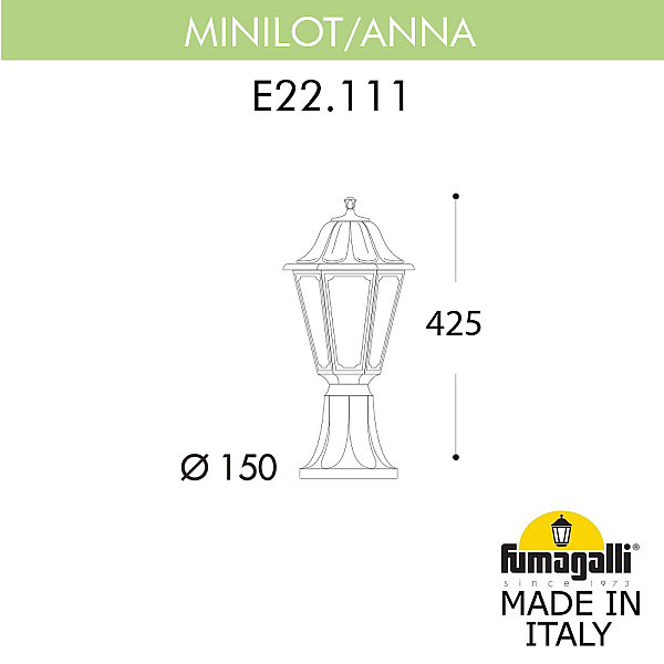 Ландшафтный светильник Fumagalli MINILOT/ANNA E22.111.000.BYE27