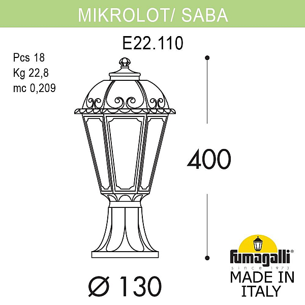 Ландшафтный светильник Fumagalli MIKROLOT/SABA K22.110.000.BXE27