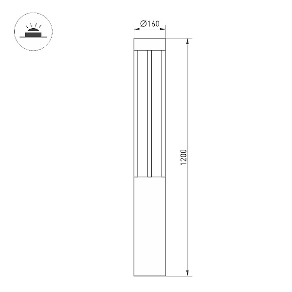 Ландшафтный светильник Arlight LGD-CASTELLO-BOLL-H1200-20W Warm3500-MIX 047686