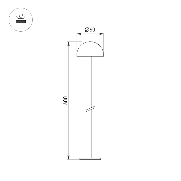 Ландшафтный светильник Arlight KT-ENOKI-BOLL-H600-2W Warm3000 (WH, 100 deg, 24V) 050672
