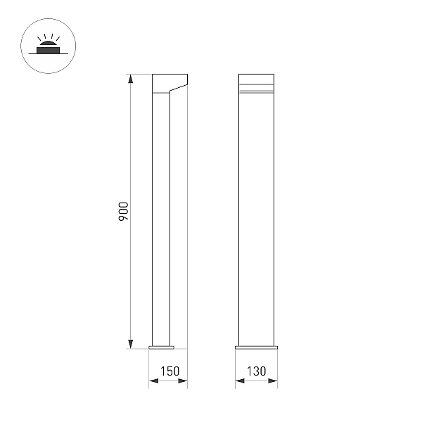 Ландшафтный светильник Arlight LGD-JASMUS-BOLL-H900-12W Warm3000 (BK, 93 deg, 230V) 050732