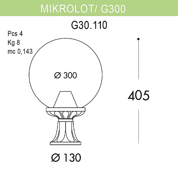 Уличный светильник Fumagalli Mikrolot/G300 G30.110.000.BZE27