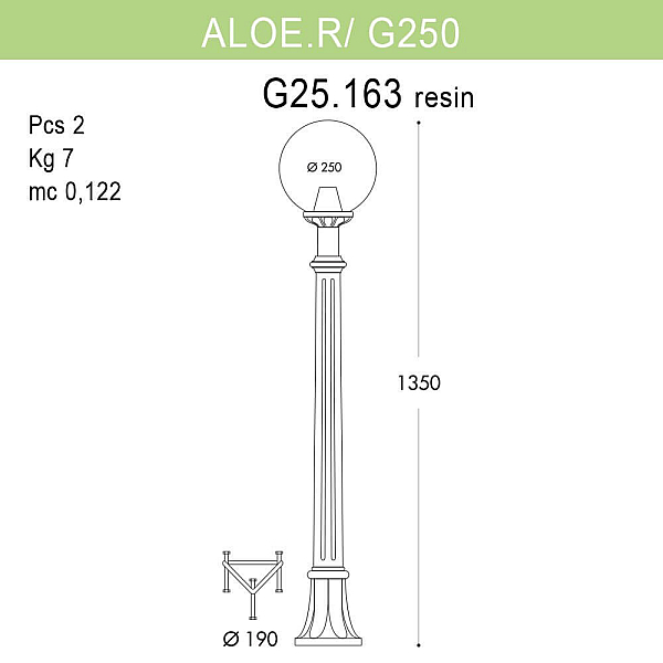 Уличный светильник Fumagalli Aloe R/G250 G25.163.000.AZE27