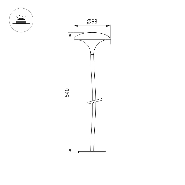 Ландшафтный светильник Arlight KT-MUCENA-BOLL-B-H540-4W Warm3000 (WH, 100 deg, 24V) 056054