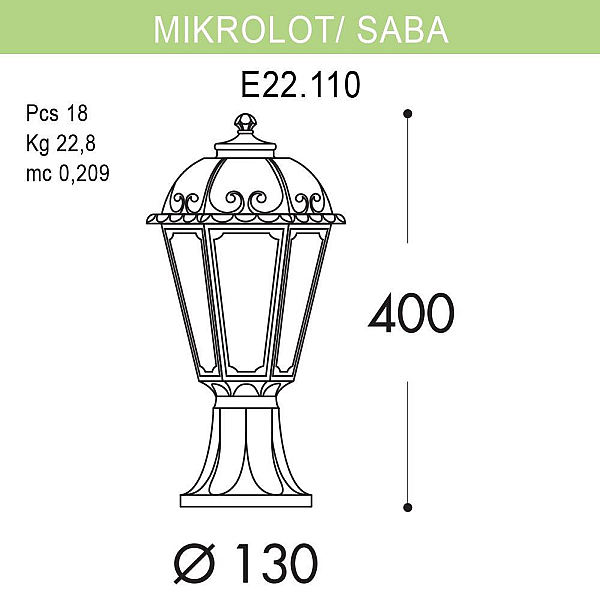 Уличный светильник Fumagalli Mikrolot/Saba K22.110.000.BXF1R