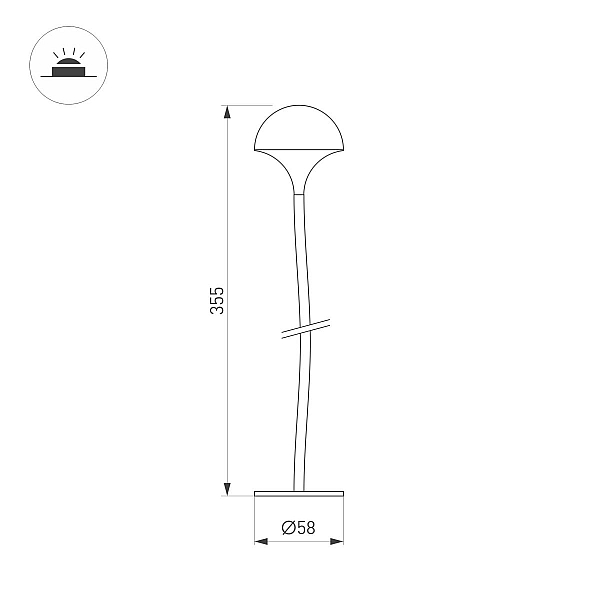 Ландшафтный светильник Arlight KT-MUCENA-BOLL-A-H350-1W Warm3000 (WH, 85 deg, 24V) 050669