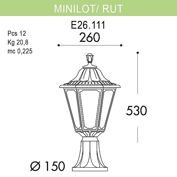Уличный светильник Fumagalli Minilot/Rut E26.111.000.BYF1R