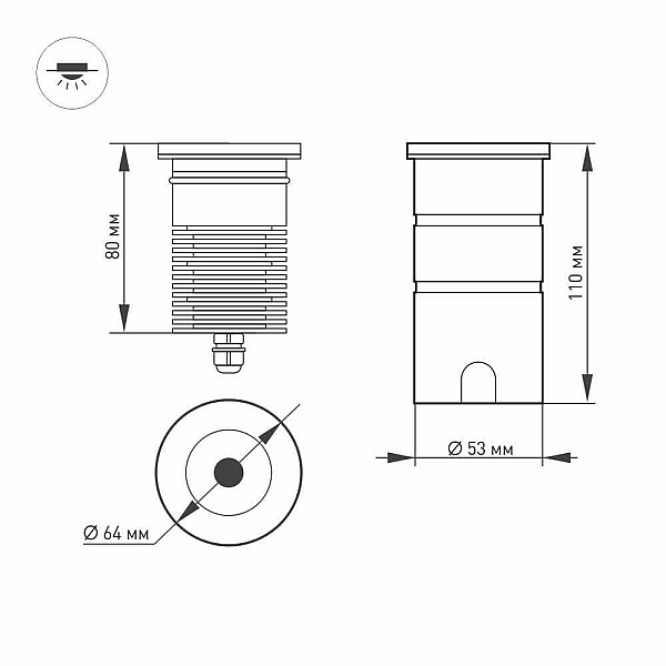 Ландшафтный светодиодный светильник Arlight LTD-Ground-R65-6W Warm3000 026449