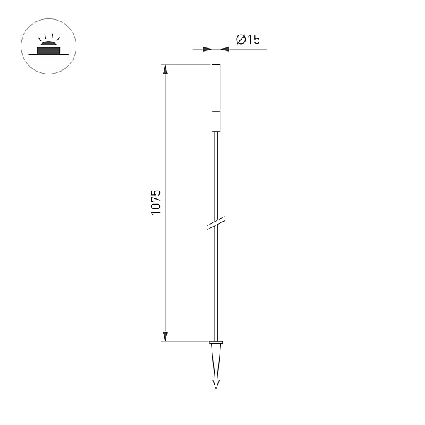 Ландшафтный светильник Arlight KT-CATALI-BOLL-H1075-0.5W Warm3000 (BK, 160 deg, 24V) 050683