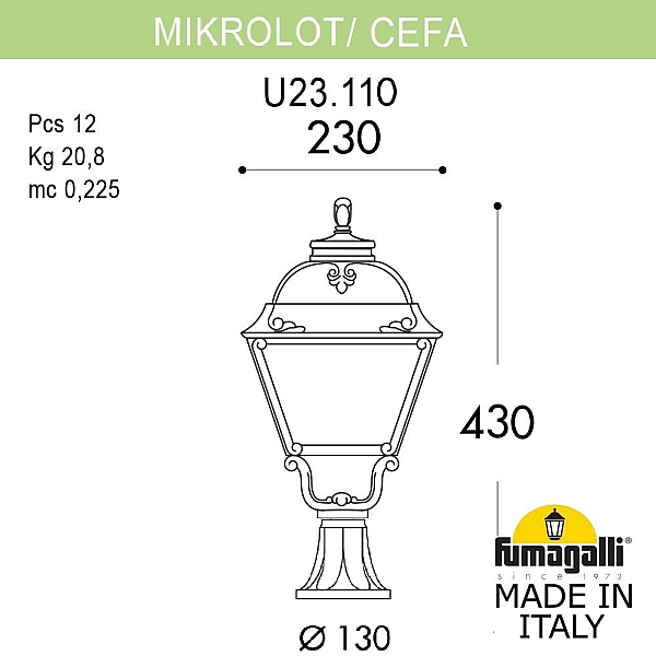 Ландшафтный светильник Fumagalli MIKROLOT/CEFA U23.110.000.AYE27