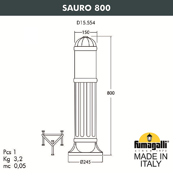 Ландшафтный светильник Fumagalli Sauro D15.554.000.LYF1R