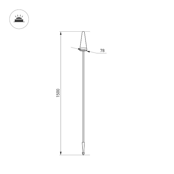 Ландшафтный светодиодный светильник Arlight LGD-Cono-Boll-H1500-7W Warm3000 037521