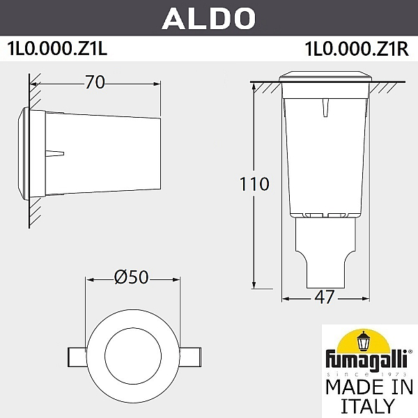 Грунтовый светильник Fumagalli Aldo 1L0.000.000.LXZ1L
