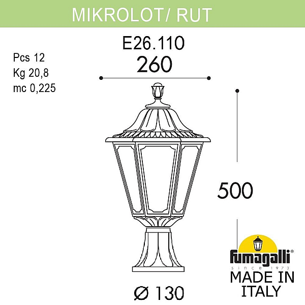 Ландшафтный светильник Fumagalli MIKROLOT/RUT E26.110.000.WYE27