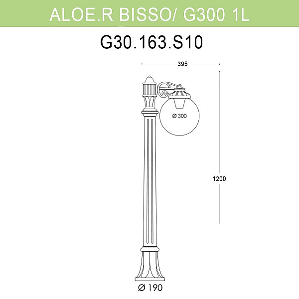 Уличный светильник Fumagalli Aloe.R/Bisso/G300 1L G30.163.S10.BYE27